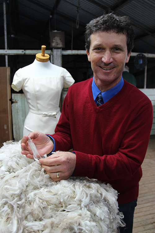 Albury woolgrower Leon Martin has value added to his non-mulesed Charmac Merino fleece by developing Wool Charne.